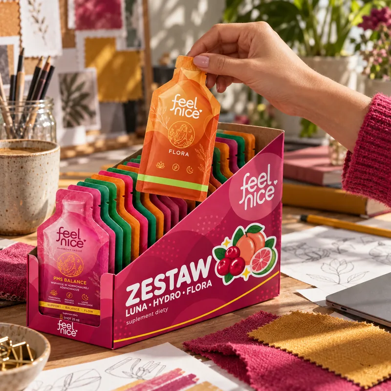 Otwarty kartonik Zestaw na stole w pracowni